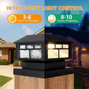 Solar Post Lights Outdoor, 20LM Fence Post Cap Lights,Waterproof, 2 Light Modes, Fit 3.5x3.5in 4x4in 5x5in Wooden Post, Solar Power Deck Lights for Garden Deck Patio Decoration（Black 4Pack） by GreenHaven Gardens
