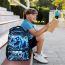 Dinosaur Backpack for Boys, Kids Custom Lightning Bookbag Gift with Name for Kindergarten Primary Senior Middle, 17 Inch Lightweight Cool Personalized Backpacks for School by TinyTreasures Baby Boutique