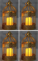 Vela Lanterns Bird Cage Decor Candle Holder Lantern Decorative Wedding Table Centerpiece Decorations, Gold, Small, Set of 4 by CozyNest Decor