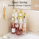 LAMU 2 Pack 10.6'' 2-Tier Lazy Susan Turntable Organizer Rotating Spice Rack Organization for Cabinet, Kitchen, Pantry, Countertop, Bathroom, Vanity, Makeup Organizer, Clear by CozyNest Decor