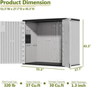HOMSPARK 37 Cu.Ft Outdoor Storage Shed Weather Resistant, Multi Functional | Double-Wall Resin Storage Sheds & Outdoor Storage Box Waterproof for Backyard Garden Patio Lawn (Light-Grey) by GreenHaven Gardens