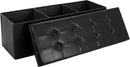 43 Inches Folding Storage Ottoman Bench, PU Leather Storage Chest, Footrest Padded Seat for Bedroom and Hallway, Holds up to 660 lbs, Black by CozyNest Decor