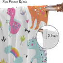 Cartoon Dinosaur Curtains for Kids Boys Girls Home Decor Childish Cute Dino Animals Print Pattern Rod Pocket Blackout Window Drapes for Nursery Baby Bedroom Playroom W27.5xL63in 2 Panels by TinyTreasures Baby Boutique