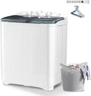 Portable Mini Twin Tub 22lbs Washing Machine With Drying Rack& 10 Hangers, 13lbs Washer & 9lbs Spinner, Small Laundry Washer with Time Control for Camping, Apartments, RV (22lbs) by CozyNest Decor