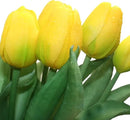 15pcs Artificial Tulips Flowers, Fake Tulips Real Touch, Faux Latex Bouquets, for Party Wedding Home Room Decoration (Yellow) by CozyNest Decor