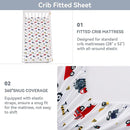 Viviland 3 Pieces Baby Bedding Set for Boy Girls, Baby Bedding Set for Newborn, Infant & Toddler - CAR by TinyTreasures Baby Boutique