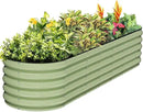 Kesfitt Galvanized Raised Garden Bed Kit,18" Tall 7-in-1 Outdoor Metal Planter Boxes with Safety Edging,8×2×1.5FT Modular Large Steel Raised Beds for Gardening Vegetables Fruits Flower by GreenHaven Gardens