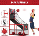 Basketball Arcade Game Indoor Outdoor, Kids Basketball Hoop with 4 Balls & Pump, Single Shot Basketball Game at Home, Carnival Games Sport Toys Gifts for Boys Girls Teens by TinyTreasures Baby Boutique