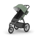 UPPAbaby Ridge Jogging Stroller/Durable Performance Jogger with Never-Flat Tires/Built for Walking, Running, Hiking/Water Bottle Holder & Basket Cover Included/Gwen (Green Mélange/Carbon Frame) by TinyTreasures Baby Boutique