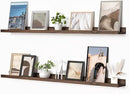 Heimlove Picture Ledge Shelf, Floating Shelves Set of 2, 48 Inches Picture Shelf for Wall with Ledge, Kids Bookshelf Wall Mounted for Living Room Bedroom Decor Books Photo Frames, Walnut by CozyNest Decor