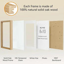 IBUYKE 8x10 Picture Frame,Solid Oak Wood 8x10 Photo Frame with Mat to 5x7,10x8 Picture Frames With Tempered Glass,Tabletop or Wall Mount Display,Home Decor,Natural Oak 8 x 10 Frame,UWPF0810N by CozyNest Decor