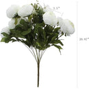 Duovlo Springs Flowers Artificial Silk Peony Bouquets Wedding Home Decoration,Pack of 1 (Spring White) by CozyNest Decor