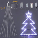 Outdoor Christmas Decorations Yard Star String Lights 420 LED Waterproof, 8 Lighting Modes Waterfall Lights for Yard Patio Garden Party (Cold White) by GreenHaven Gardens