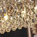 Rectangular Chandelier, Flush Mount Rectangle Chandelier Modern K9 Crystal Chandeliers Light Fixture, 6-Lights Raindrop Crystal Pendant Ceiling Light for Dining Room Bedroom Bar Club L31.5 Inch by CozyNest Decor