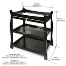 Badger Basket Sleigh Style Baby Changing Table - Nursery Diaper Station with Safety Rails, Foam Pad, and Two Storage Shelves - Nursery Organizer - Black by TinyTreasures Baby Boutique