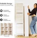 Partition Room Dividers, Folding Wood Privacy Screen with Three Display Shelves Suitable for Home Office, Study, Art Display - 6 Panel, 67 * 77inch (White) by CozyNest Decor