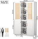 MISHAO 71" Kitchen Pantry Storage Cabinet, Tall Storage Cabinet with Rattan Doors & Adjustable Shelves, Freestanding Cupboard Wood Pantry for Kitchen, Living Room, Dining Room Hallway, White by CozyNest Decor