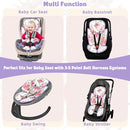 Pea Pod Infant Car Seat Insert 2-in-1 Baby Car Seat Head & Body Support for Newborn Girl Reversible 3 Layer Warm Preemie Carseat Stroller Cushion Headrest with Soft Minky Dot Fabric, Pink Floral by TinyTreasures Baby Boutique