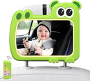 2-in-1 Baby Car Mirror with Lights & Soft Sounds, Cry Detector, Clear Night View, 360° Rotation, Shatterproof, Rear Facing Baby Car Seat Mirror with Remote Control, Perfect Baby Shower Gifts (Green) by TinyTreasures Baby Boutique
