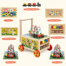 Wooden Activity Cube 7-in-1 Montessori Toys for 1+ Year Old Boys Girls Educational Learning Toys for Toddlers Age 1-2 One Year Old First Birthday Gift Bead Maze Magnetic Trains Track Shape Sorter by TinyTreasures Baby Boutique