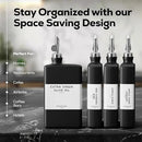 Black Glass Olive Oil Dispenser Bottle for Kitchen by Brighter Barns - Soy Sauce Dispenser, Coffee Syrup Bottle - Modern Kitchen Decor for Restaurant, Airbnb, Coffee Bar Accessories (Black, Set of 2) by CozyNest Decor