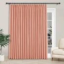 Macochico 100”Wx102”L 100% Blackout Pinch Pleated Linen Curtains for Sliding Door Bedroom Living Room Farmhouse Thermal Insulated Orange Burlap Drapes with Tieback 1 Panel Shabby Chic Style by CozyNest Decor