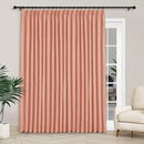 Macochico 100”Wx96”L Pinch Pleated 100% Blackout Linen Curtains Thermal Sliding Curtains for Bedroom Living Room Sliding Glass Door Farmhouse Shabby Chic Orange Drapery with Tieback 1 Panel