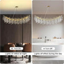 Modern Crystal Gold Chandelier,72" Large Rectangular Chandeliers for Dining Room, Tree Branch Crystal Lving Room Chandelier,Dining Room Over Table Chandeliers,Fixture Height-Adjustable by CozyNest Decor