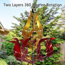 hogardeck Large Wind Spinners Outdoor, 93.3" Metal Tulip Wind Spinner with Stake, 360° Rotating Yard Art, Kinetic Flame Wind Sculptures for Home Lawn Backyard Patio Garden Decor (Red, Golden) by CozyNest Decor
