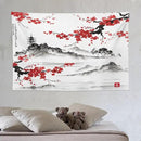 Cherry Blossoms Tapestry, Japanese Fuji Mountain Tapestry, Asian Japanese Wall Tapestry, Nature Landscape Tapestries for Bedroom Living Room Decor 90"x60" by CozyNest Decor