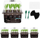 Seed Starter Trays Self-Watering - Kit with Humidity Dome, 5-Pack 60-Cell Plant Seedling Tray,Reusable Germination Trays for Indoor Gardening Seeds Growing Starting by GreenHaven Gardens