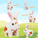 Easfan Bunny Pink Plush Toy Jumping Spotted Rabbit Talking Hopping Ears Nose Moving Educational Plush Toy Singing Shaking Glowing Interactive Toy Electric for Toddlers Kids by TinyTreasures Baby Boutique
