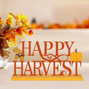 COCHIE Metal Happy Harvest Sign, Orange Fall Decorations for Home, Office, Shelf, Mantel, Indoor, Autumn Pumpkin Decoration, Hello Fall Leave Decor (Harvest) by CozyNest Decor
