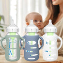 BUSOHA 3 Pack Silicone Sleeves for Dr Brown's Glass Baby Bottles - Drop Protection Baby Bottle Sleeves,Compatible with Dr. Brown's Newborn Glass Bottles,with Silicone Handles,9 oz by TinyTreasures Baby Boutique