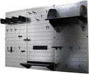 Wall Control Pegboard Organizer 4 ft. Metal Pegboard Standard Tool Storage Kit with Galvanized Toolboard and Black Accessories by GreenHaven Gardens
