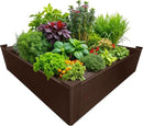 Raised Garden Bed - 4x4 ft Planter Box - Brown HDPE - No Tools Needed - DIY Kit for Urban Gardening, Flowers, Herbs & Vegetables - Made in The USA by GreenHaven Gardens