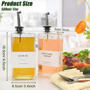 Olive Oil Dispenser for Kitchen, Cooking Oil Container 16.9 oz, Olive Oil Bottles, Soy Sauce Dispenser, Coffee Syrup Bottles (16.9oz, Set of 2) by CozyNest Decor