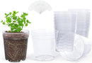 homenote Clear Nursery Pots for Plants,7 Inch Plant Pot for Planting Plastic Seedling with Drainage Holes Seed Starter Flower High Transparency with 20 Labels (15 Pack) by GreenHaven Gardens