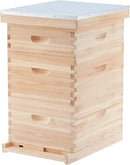 CREWORKS Bee Hive Boxes Starter Kit, 3 Layer Bee House Langstroth Beehive for Bees Keeping, Beekeeping Supplies with Plastic Queen Excluder and Nails (10 Medium and 20 Deep Frames) by GreenHaven Gardens