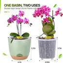7.2 Inch Self Watering Orchid Pots for Indoor Plants,Macetas para Orqudeas,Flower Pots for Indoor Plants with Holes(Green) by GreenHaven Gardens