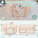 Foldable Wooden Playpen,Large Baby Gate Playpen with Child-Proof Lock-Easy Assembly, Portable Design for Babies & Toddlers- Shape& Size Adjustable Baby Fence Play Area(Wood, 6 Panel) by TinyTreasures Baby Boutique