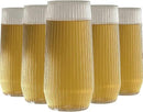 24 Pack Ribbed Ripple Stemless Toasting Glasses, Origami Durable 9 Oz BPA-Free Disposable Plastic Champagne Flutes for Weddings, Bars, Events, and Celebrations (Clear) by CozyNest Decor
