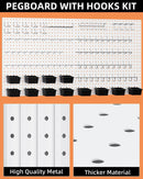 INCLY 158PCS Metal Pegboard Wall Organizer, 48x24 Inch White Pegboard Panels Tool Organizer Kit with Accessories Hooks and Bins, Peg Board Utility Tool Storage for Garage Workbench Shed by GreenHaven Gardens
