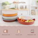 greenandlife 9 Inch 4PCS Portion Control Plates with Lids, Divided Plates for Kids Adults, Dishwasher Microwave Safe Compartment Plate Set, Unbreakable Lightweight Reusable Wheat Straw Plate, Sunset by CozyNest Decor