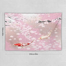 Houselerax Japanese Koi Fish Tapestry, Cherry Blossoms Asian Oriental Pink Flower Branch Koi Fish Carp Tapestries Wall Hanging for Bedroom Living Room Office Decor 90"x60" by CozyNest Decor