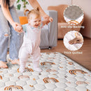 Boho Rainbow Baby Play Mat 50" X 50" Playpen Mat Thicken One-Piece Baby Crawling Mat Non-Slip Cushioned Baby Floor Mat Activity Playmats for Infants, Babies, Toddlers (50X50, Letters+Number) by TinyTreasures Baby Boutique