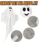 4 Pack Halloween Hanging Ghosts with LED Lights, 27.5 Inch Light Up Ghost Decorations for Indoor Outdoor, Lawn Yard Tree Hanging Halloween Ornaments, Spooky Lighted Party Supplies by CozyNest Decor