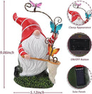Garden Gnome Statue, Solar Funny Gnomes Figurine Catching Butterflies with LED Lights Waterproof Resin Outdoor Decor for Patio Lawn Yard Home Tabletop Decoration by GreenHaven Gardens