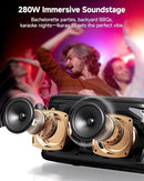 Karaoke Machine for Adults, with Lyrics Display, Karaoke System for YouTube, 280W Speaker, Autotune & EQ, Connect to TV, Portable PA System with 2 Wireless Microphones for Home Outdoor Party by TinyTreasures Baby Boutique