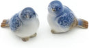 Set of 2 Ceramic Bird Figurines Flower Embellished Garden Statue Home Decor Mini Bird Ornaments by GreenHaven Gardens